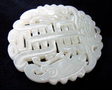 White Jade Pendant With Calligraphy And Fish Qing