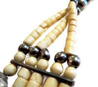 Silver And Bone Bead Necklace Native American Indian