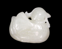 White Jade Swan Antique Chinese 18th/19th Century Qing