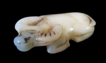 White-Pale Yellow Jade Water Buffalo Chinese 19th Century - Qing