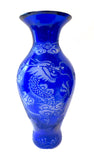 Peking Glass Cobalt Vase Dragon