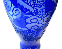 Peking Glass Cobalt Vase Dragon