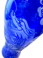 Peking Glass Cobalt Vase Dragon