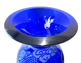 Peking Glass Cobalt Vase Dragon