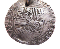 4 REALES Philip II Silver Circa 1580 CROSS & SHIELD PB