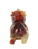 Jade Yellow And Red Mythical Lion Ming/Qing