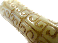 Jade Cylinder Bead Scroll Design Shang Dynasty