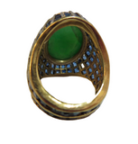 Jadeite And Sapphire Deco Style Ring