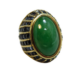 Jadeite And Sapphire Deco Style Ring