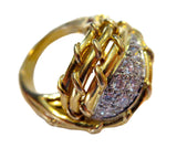 Vintage Lady's Diamond And Yellow Gold Ring