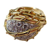 Vintage Lady's Diamond And Yellow Gold Ring