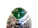 Imperial Green Jadeite And Pave Diamond Ring