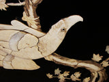 Bone (Ox) & Mother Of Pearl Panel Lacquer Antique