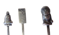 Japanese Spoon Set Figural 8 Sterling Silver (950)