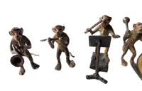 Monkey Band Antique Austrian Bronze Cold Painted 8 Figures