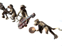 Monkey Band Antique Austrian Bronze Cold Painted 8 Figures