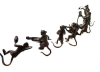 Monkey Band Antique Austrian Bronze Cold Painted 8 Figures