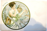 Mucha Original Postcards - Months - Circa 1900