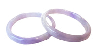 Lavender Jadeite Pair Bangle Bracelets Translucent