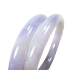 Lavender Jadeite Pair Bangle Bracelets Translucent