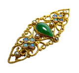 Imperial Green Jadeite And Opal Brooch