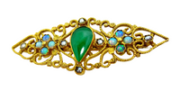 Imperial Green Jadeite And Opal Brooch