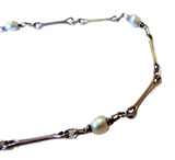 Antique Platinum And Natural Pearl Watch Chain