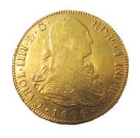 8 Escudo Gold Carlos IIII (IV) 1806 Spain Bolivian Potosi Mark