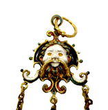 Italian Antique Gold Mounted Cameo Pendant With Inset Gems And Enamel