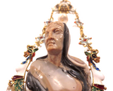 Italian Antique Gold Mounted Cameo Pendant With Inset Gems And Enamel