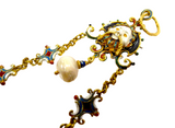 Italian Antique Gold Mounted Cameo Pendant With Inset Gems And Enamel
