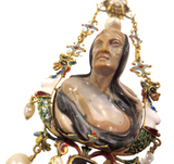 Italian Antique Gold Mounted Cameo Pendant With Inset Gems And Enamel