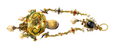 Italian Antique Gold Mounted Cameo Pendant With Inset Gems And Enamel