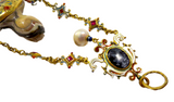 Italian Antique Gold Mounted Cameo Pendant With Inset Gems And Enamel
