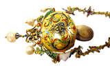 Italian Antique Gold Mounted Cameo Pendant With Inset Gems And Enamel