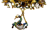 Italian Antique Gold Mounted Cameo Pendant With Inset Gems And Enamel