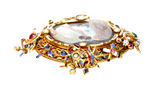 Italian Antique Gold Mounted Cameo Pendant With Inset Gems And Enamel
