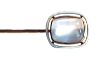 Moonstone Art Nouveau And Enamel Stickpin 14K Yellow Gold