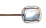 Moonstone Art Nouveau And Enamel Stickpin 14K Yellow Gold