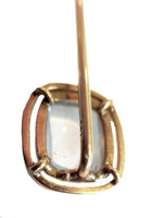 Moonstone Art Nouveau And Enamel Stickpin 14K Yellow Gold