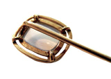 Moonstone Art Nouveau And Enamel Stickpin 14K Yellow Gold