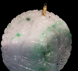 Jadeite Apple Green And White Translucent Buddha