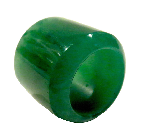 Peking Glass Imperial Green Thumb/Archer Ring Qing