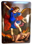 St Michael Slaying The Devil Russian Porcelain Plaque