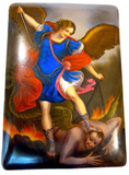 St Michael Slaying The Devil Russian Porcelain Plaque