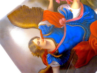 St Michael Slaying The Devil Russian Porcelain Plaque