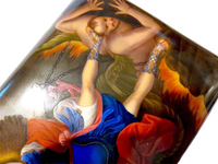 St Michael Slaying The Devil Russian Porcelain Plaque