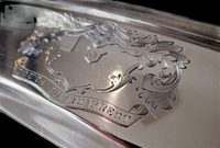 Garrard English Sterling Silver Tray 19th Century Crest - Sutton Baronets