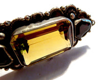 Silver Retro Elegant Citrine & Garnet Brooch - Elegant