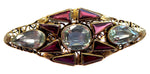 Retro Silver Gilt Brooch Topaz And Amethyst